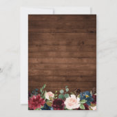 Rustic Wood Geometric Burgundy Vrijgezellenfeest Kaart (Achterkant)