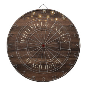 Rustic Wood Gepersonaliseerd Familiehuis Dartbord