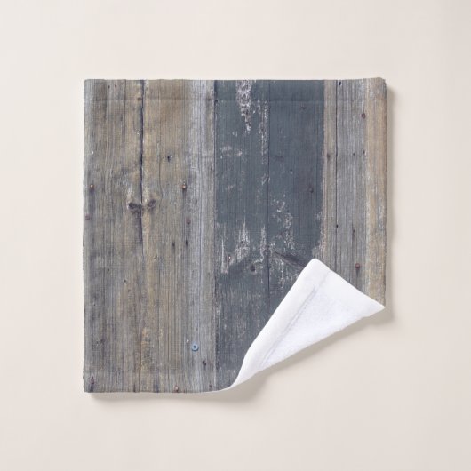 Rustic Wood Gepersonaliseerd Familienaam Bad Handdoek (Wasdoekje)