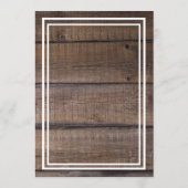 Rustic Wood Gepersonaliseerd Weddenschap Menu (Achterkant)