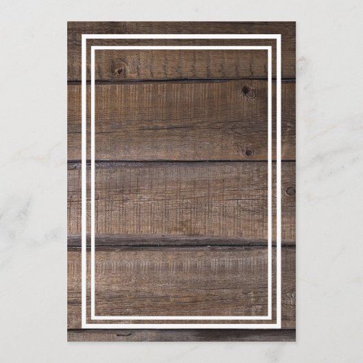 Rustic Wood Gepersonaliseerd Weddenschap Menu (Achterkant)