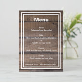 Rustic Wood Gepersonaliseerd Weddenschap Menu (Staand voorkant)