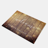 Rustic Wood Gepersonaliseerde de Familienaam van d Deurmat (Schuin)