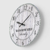 Rustic Wood Gepersonaliseerde familienaam Grote Klok (Hoek)