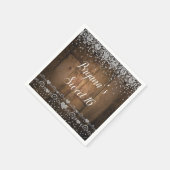 Rustic Wood Glam Diamonds Glitter Birthday Party Servet (Hoek)