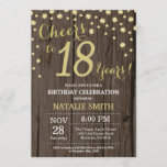 Rustic Wood Gold 18th Birthday Diamond Kaart<br><div class="desc">18e verjaardag Uitnodiging met Rustic Wood en Gold Glitter Diamond achtergrond.  landretro. Gold Confetti. Volwassen verjaardag. Mannelijke Mannen of vrouwen: Birthday. Voor verdere aanpassing,  te klikken gelieve de knoop "van de Aanpassing het"en ons ontwerphulpmiddel te gebruiken om deze sjabloon te wijzigen.</div>