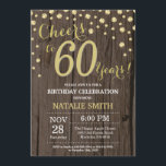 Rustic Wood Gold 60th Birthday Diamond Kaart<br><div class="desc">60e verjaardag Uitnodiging met Rustic Wood en Gold Glitter Diamond achtergrond.  landretro. Gold Confetti. Volwassen verjaardag. Mannelijke Mannen of vrouwen: Birthday. Voor verdere aanpassing,  te klikken gelieve de knoop "van de Aanpassing het"en ons ontwerphulpmiddel te gebruiken om deze sjabloon te wijzigen.</div>