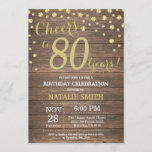 Rustic Wood Gold 80th Birthday Diamond Kaart<br><div class="desc">80e verjaardag Uitnodiging met Rustic Wood en Gold Glitter Diamond achtergrond.  landretro. Gold Confetti. Volwassen verjaardag. Mannelijke Mannen of vrouwen: Birthday. Voor verdere aanpassing,  te klikken gelieve de knoop "van de Aanpassing het"en ons ontwerphulpmiddel te gebruiken om deze sjabloon te wijzigen.</div>