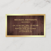 Rustic Wood Gold Car Professional Chauffeur Visitekaartje (Achterkant)