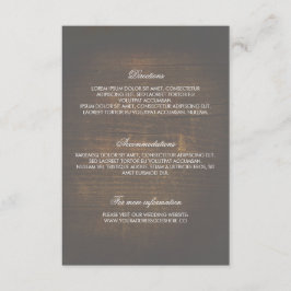 Rustic Wood Gold Confetti Wedding Details Informatiekaartje