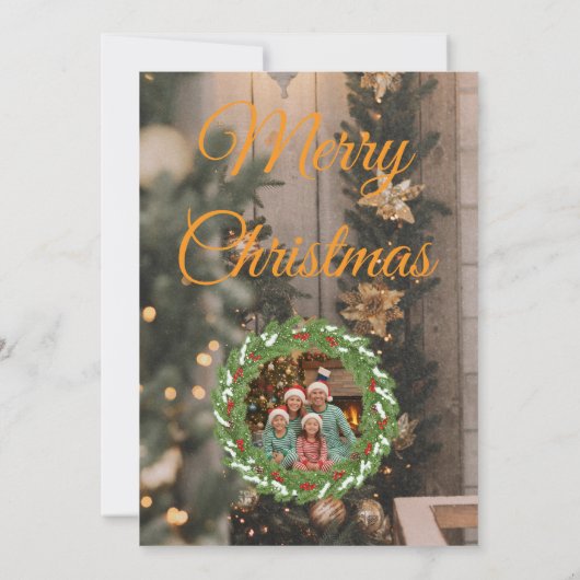 Rustic Wood & Gold Family Christmas Card 2026  Save The Date (Achterkant)