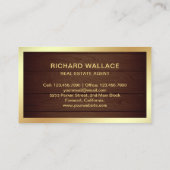 Rustic Wood Gold Foil Home Logo Vastgoedmakelaar Visitekaartje (Achterkant)