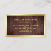 Rustic Wood Gold Folie Paardrijden Instructeur Visitekaartje (Achterkant)