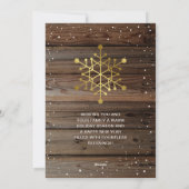 Rustic Wood Gold Merry-kerstfotokaarten Feestdagenkaart (Achterkant)