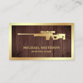 Rustic Wood Gold Sniper Rifle Pistool Shop Gunsmit Visitekaartje (Voorkant)