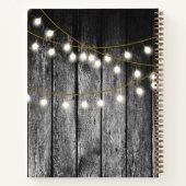 Rustic Wood Gold String Lights Monogram Recipe Notitieboek (Achterkant)