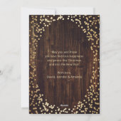 Rustic Wood Gold Wreatfoto-kerstkaarten Feestdagenkaart (Achterkant)