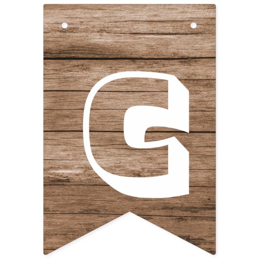 Rustic Wood Graduation Party Bunting Flags Vlaggetjes (Tweede vlag)