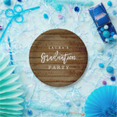 Rustic Wood Graduation Party Papier Bord (Feest)