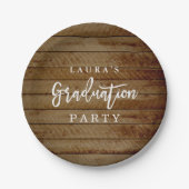 Rustic Wood Graduation Party Papier Bord (Voorkant)