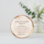 Rustic Wood Graduation Party Uniek Aangepast Kaart (Staand voorkant)