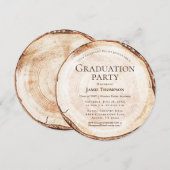 Rustic Wood Graduation Party Uniek Aangepast Kaart (Voorkant / Achterkant)