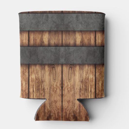 Rustic Wood Grain Blikjeskoeler (Achterkant)