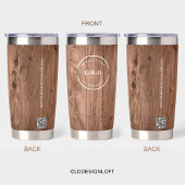 Rustic Wood Grain Branded with logo Website Geïsoleerde Drinkbeker