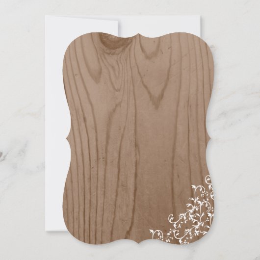 Rustic Wood Grain Bridal Shower Invitations Kaart (Achterkant)