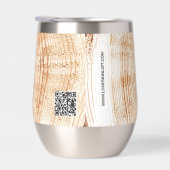 Rustic Wood Grain Custom Logo & QR Code Branding  (Rechts)