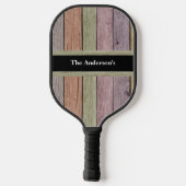 Rustic Wood Grain Customizable Family Name  Pickleball Paddle (Achterkant)