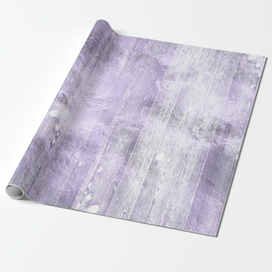 Rustic Wood Grain | Dusty Lavender Paarse Plank Cadeaupapier (Uitgerold)