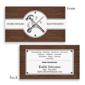 Rustic Wood Grain  Handyman Construction Visitekaartje