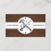 Rustic Wood Grain  Handyman Construction Visitekaartje (Voorkant)