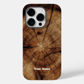 Rustic Wood Grain Monogram Timber Case-Mate iPhone Case (Achterkant)