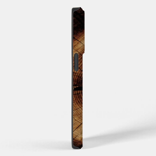 Rustic Wood Grain Monogram Timber Case-Mate iPhone Case (Achterkant / Rechts)