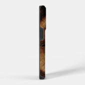 Rustic Wood Grain Monogram Timber iPhone Hoesje (Rechterkant)