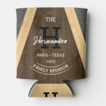 Rustic Wood grain Monogrammed Family reunion Brown