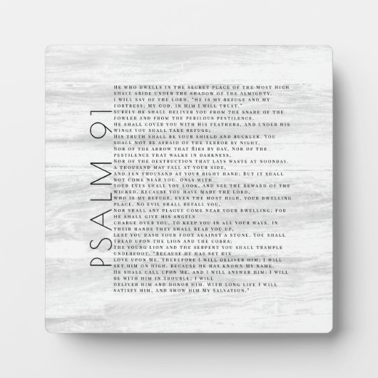 Rustic Wood Grain Psalm 91 Sign Fotoplaat (Voorkant)