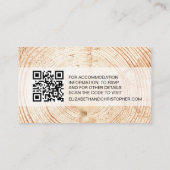 Rustic Wood Grain QR code bruiloft website Informatiekaartje (Achterkant)