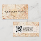 Rustic Wood Grain QR code bruiloft website Informatiekaartje (Voorkant / Achterkant)