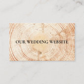 Rustic Wood Grain QR code bruiloft website Informatiekaartje (Voorkant)