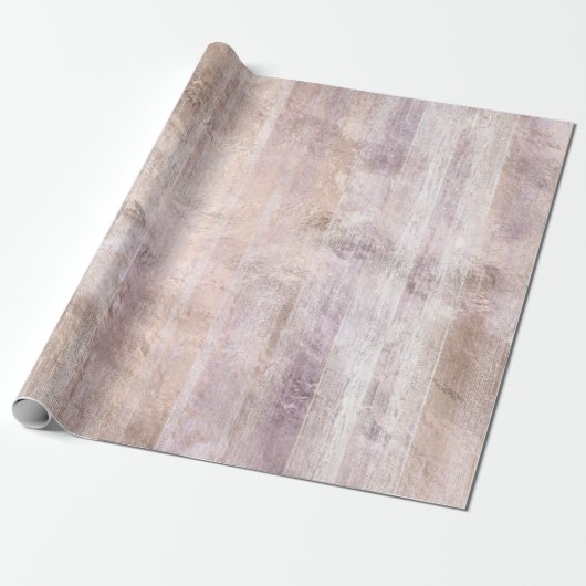 Rustic Wood Grain | Stustroze en koper Cadeaupapier (Uitgerold)
