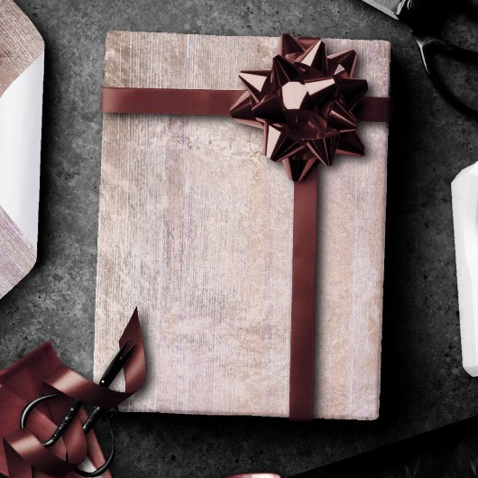 Rustic Wood Grain | Stustroze en koper Cadeaupapier