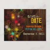 Rustic Wood Grain Trees Fall Wedding Save the Date Aankondigingskaart (Voorkant)