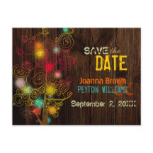 Rustic Wood Grain Trees Fall Wedding Save the Date