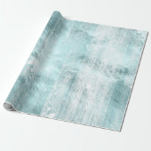 Rustic Wood Grain | Turquoise Blauwgroen Blue op W Cadeaupapier (Uitgerold)