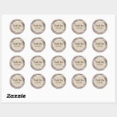 Rustic Wood Grain Waterverf Country Wedding Favor Ronde Sticker (Vel)