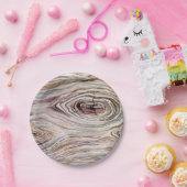 Rustic Wood Grain Waterverf Land Weddenschap Papieren Bordje (Feest)