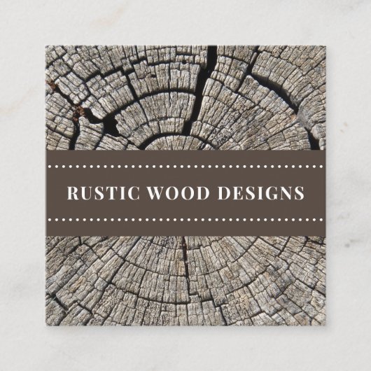 Rustic Wood Grain Woodarbeer Square Visitekaartje (Voorkant)